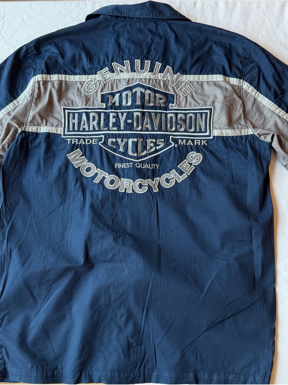 Harley-Davidson Embroidered Button-Up Work Shirt Medium - Picture 2 of 9